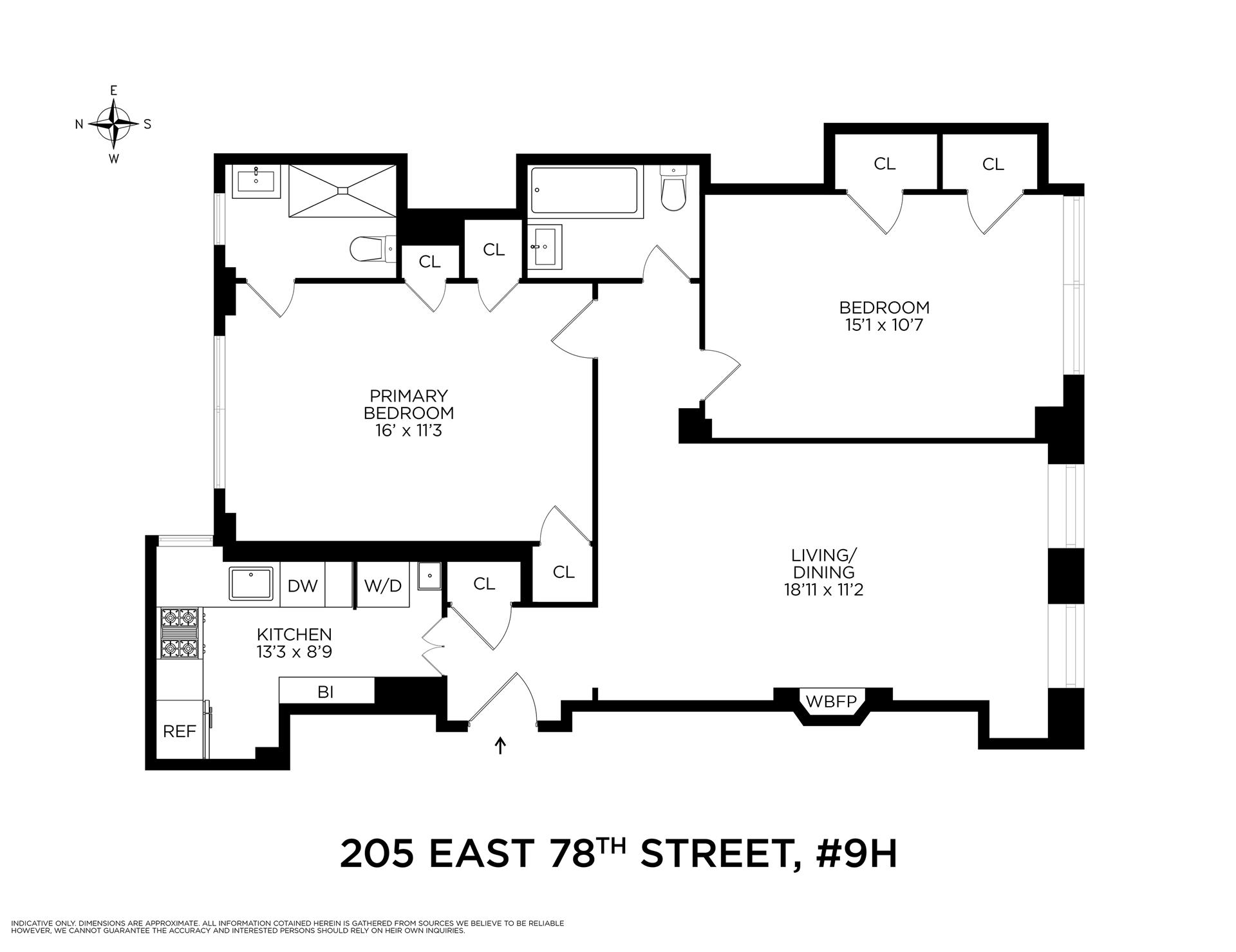 Floorplan for 205 East 78th Street, 17H