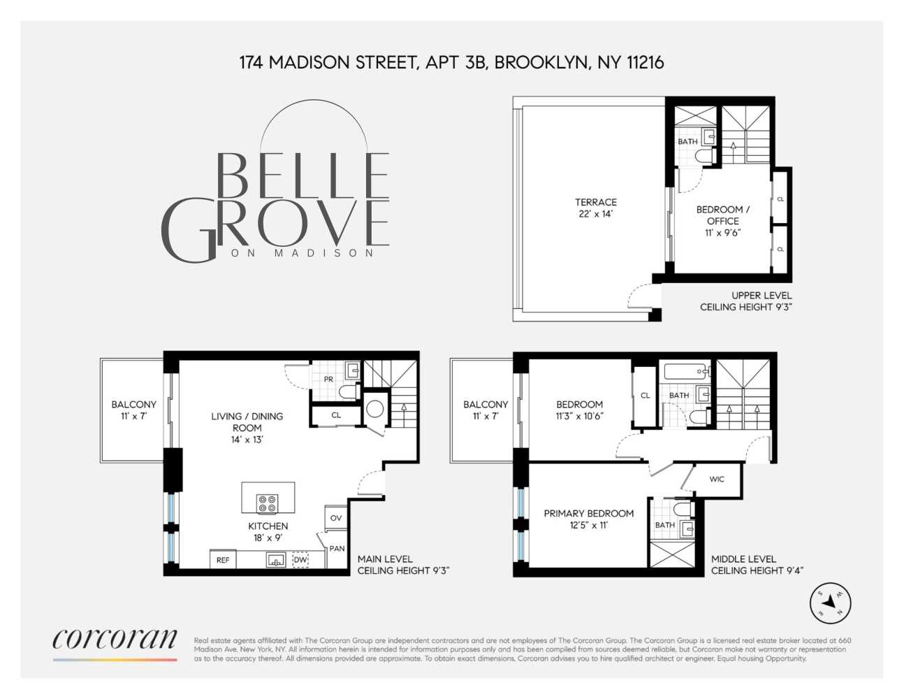 Floorplan for 174 Madison Street, 3B