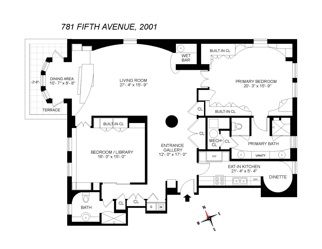 Floorplan for 781 5th Avenue, 2001