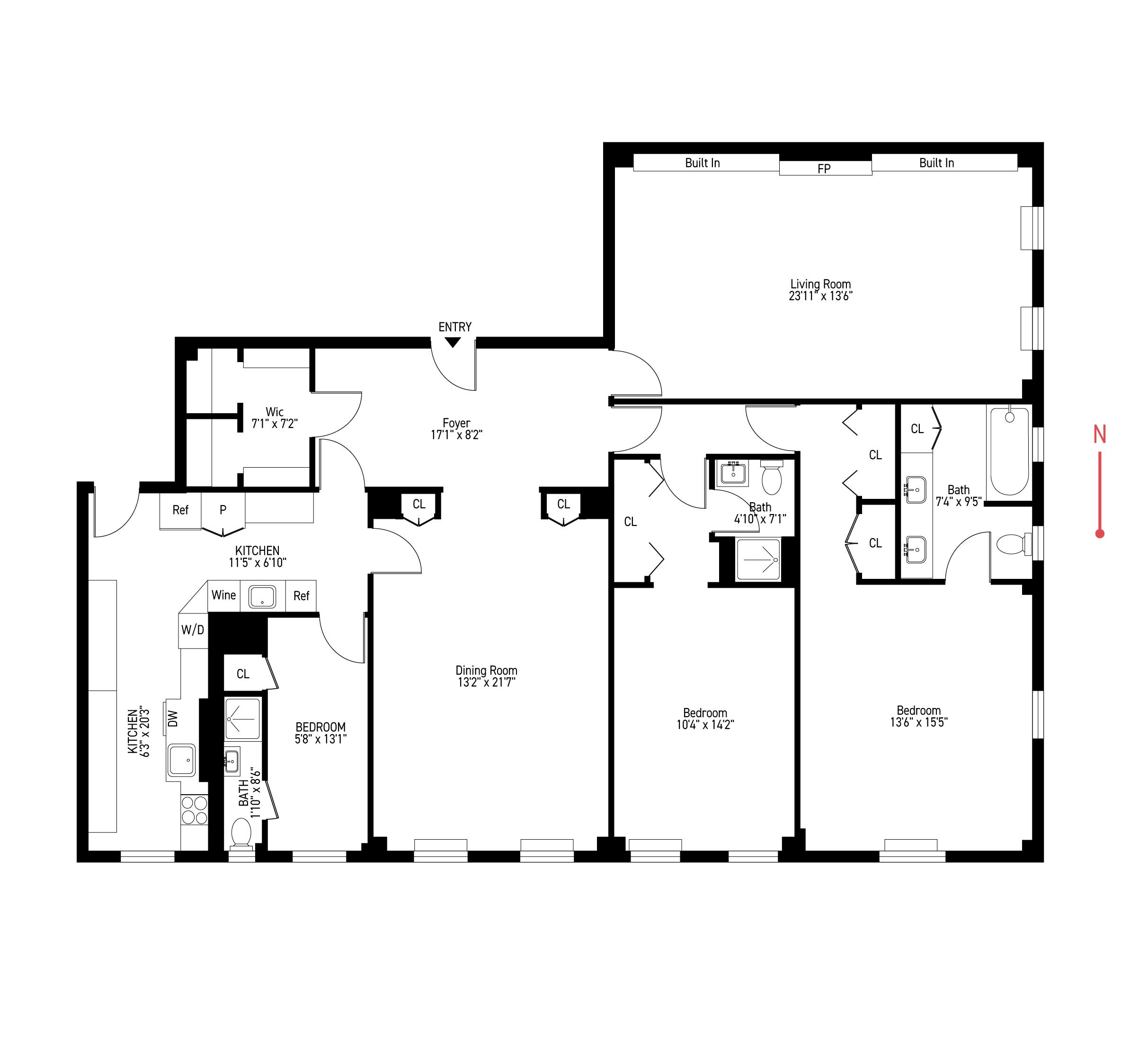 Floorplan for 136 East 64th Street, 6-B