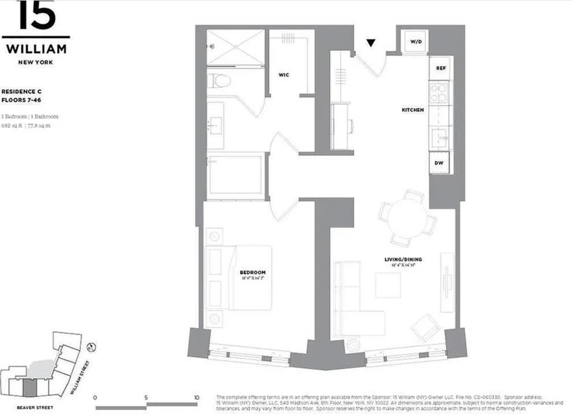 Floorplan for 15 William Street, 19-C