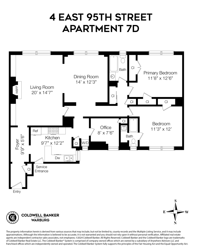 Floorplan for 4 East 95th Street, 7D