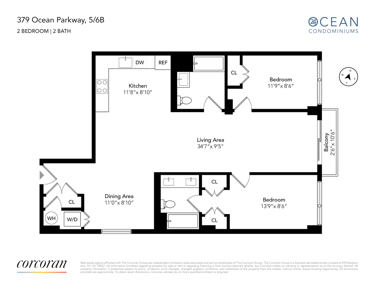 Floorplan for 379 Ocean Parkway, 6B