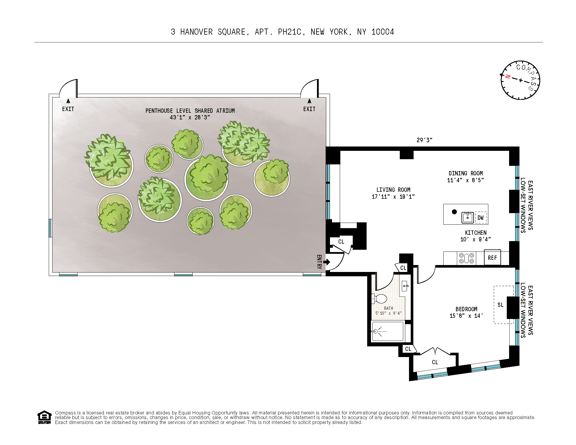 Floorplan for 3 Hanover Square, PH21C