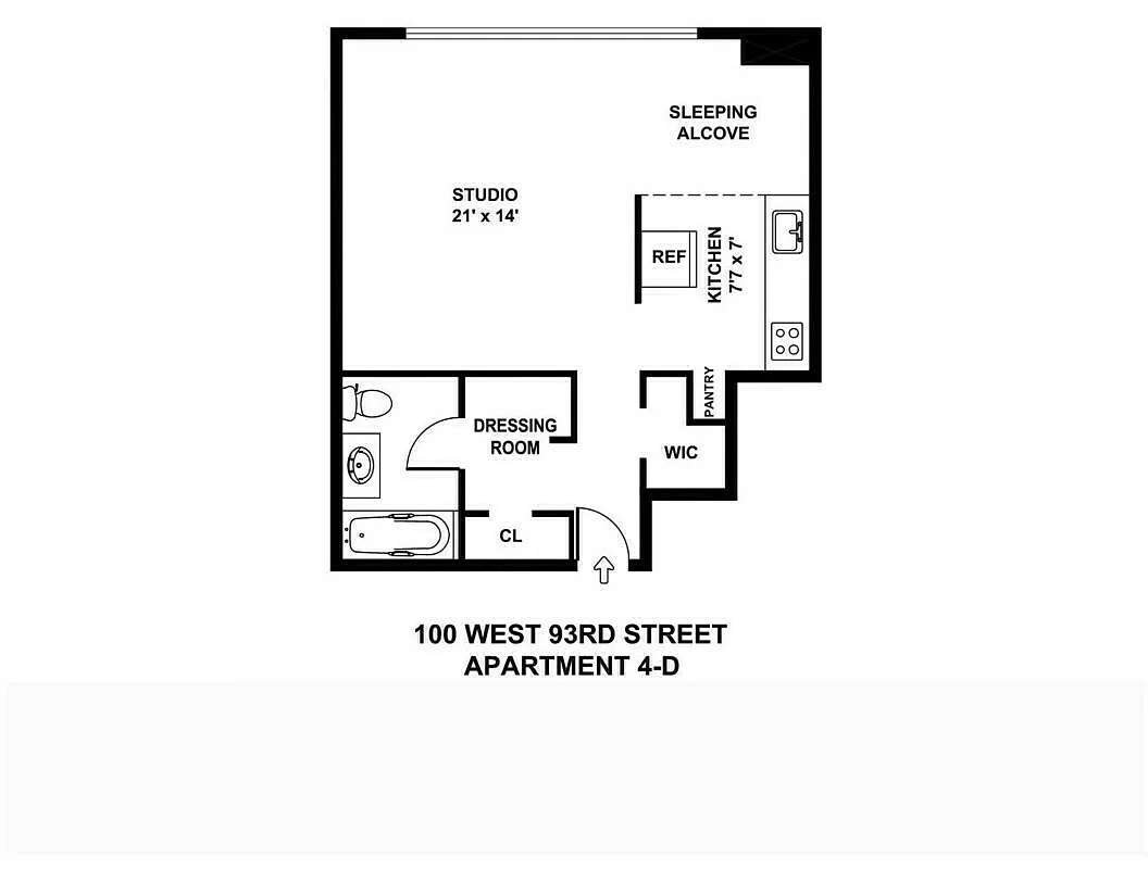 Floorplan for 100 West 93rd Street, 4D