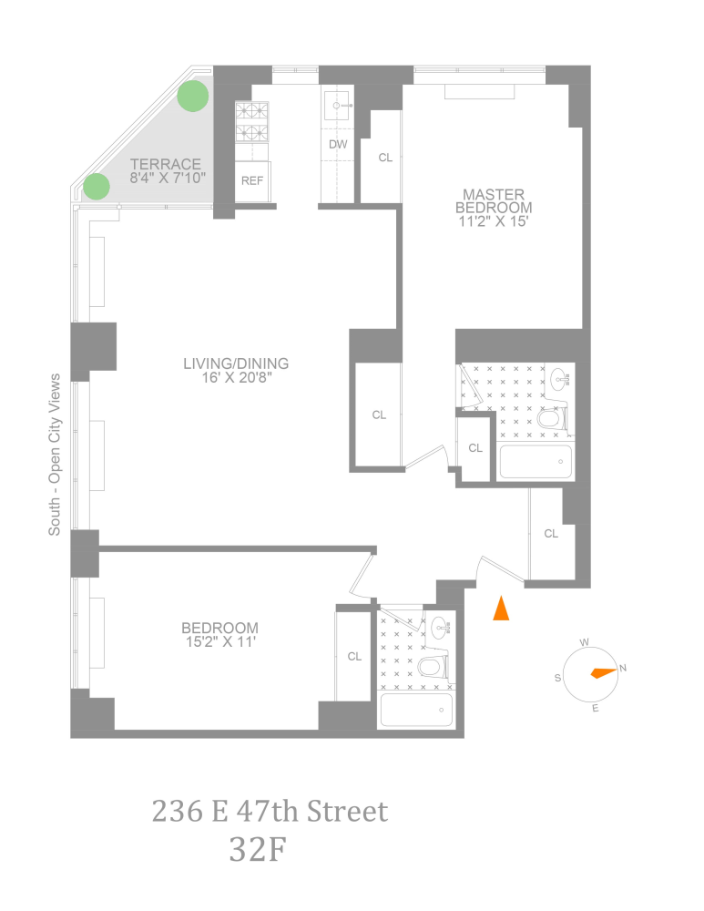 Floorplan for 236 East 47th Street, 32F