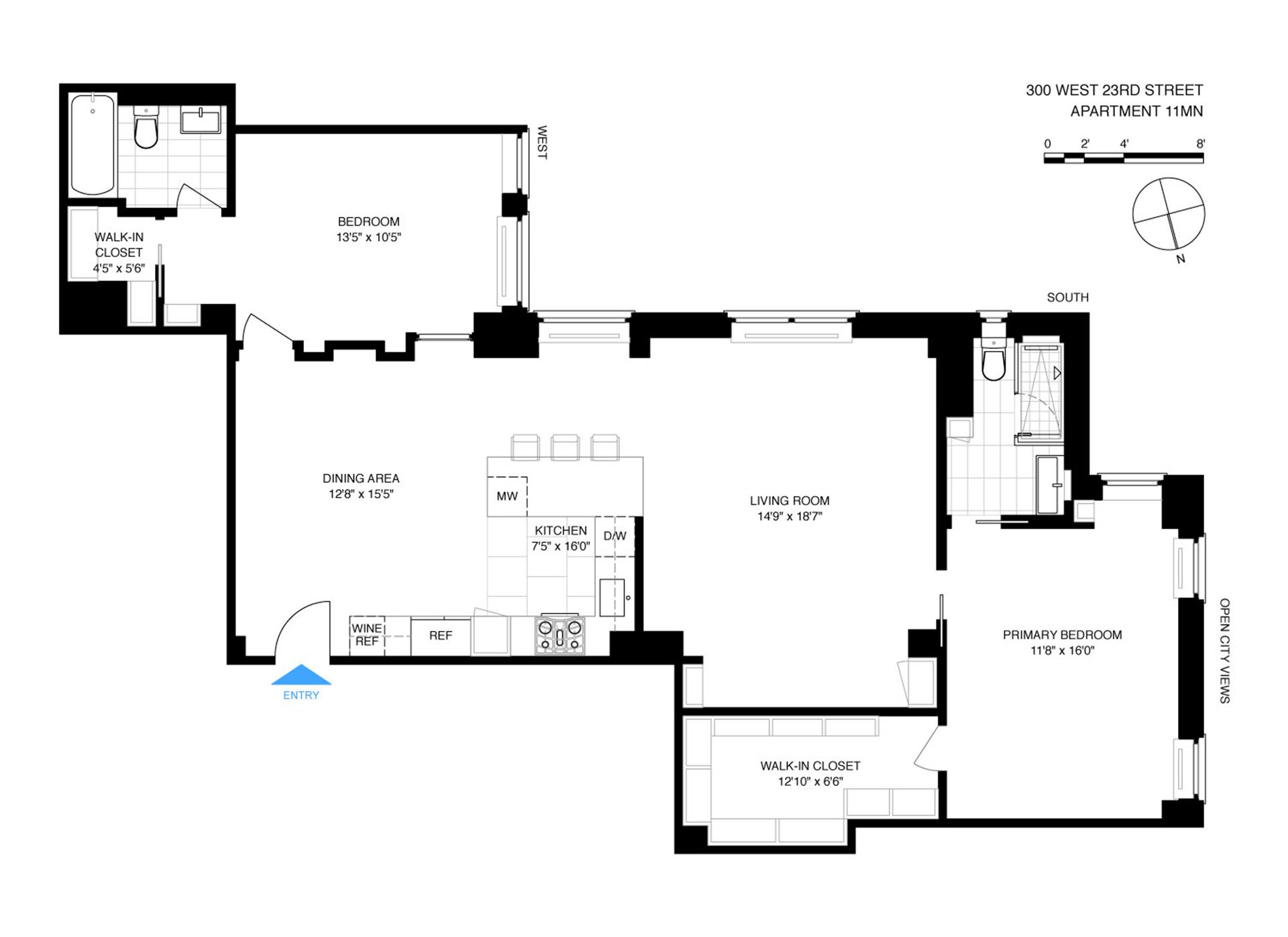 Floorplan for 300 West 23rd Street, 11MN