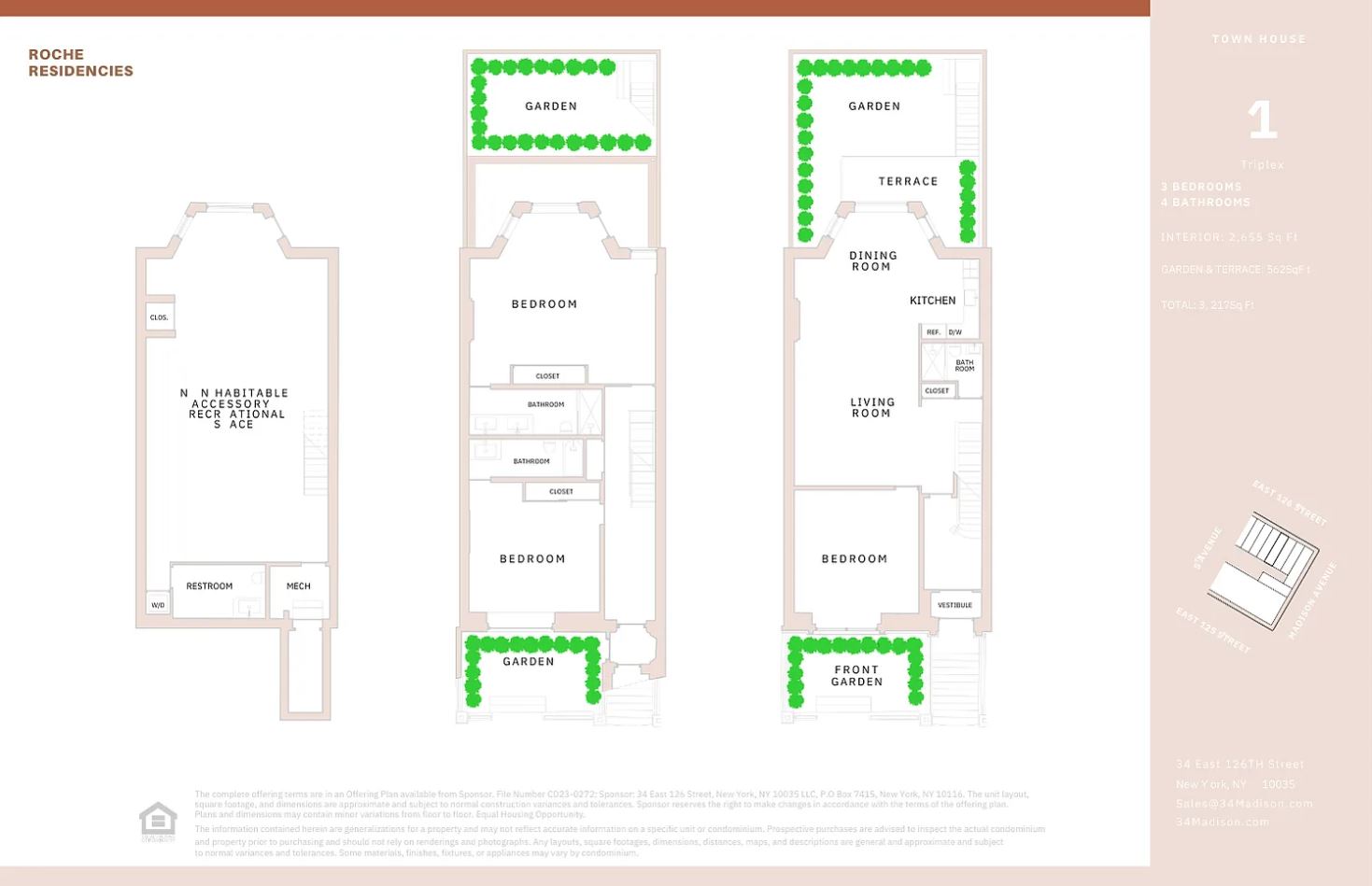 Floorplan for 34 East 126th Street, TH