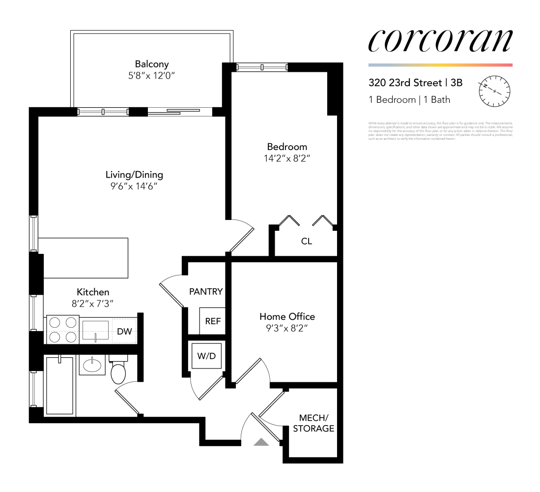 Floorplan for 320 23rd Street, 3B