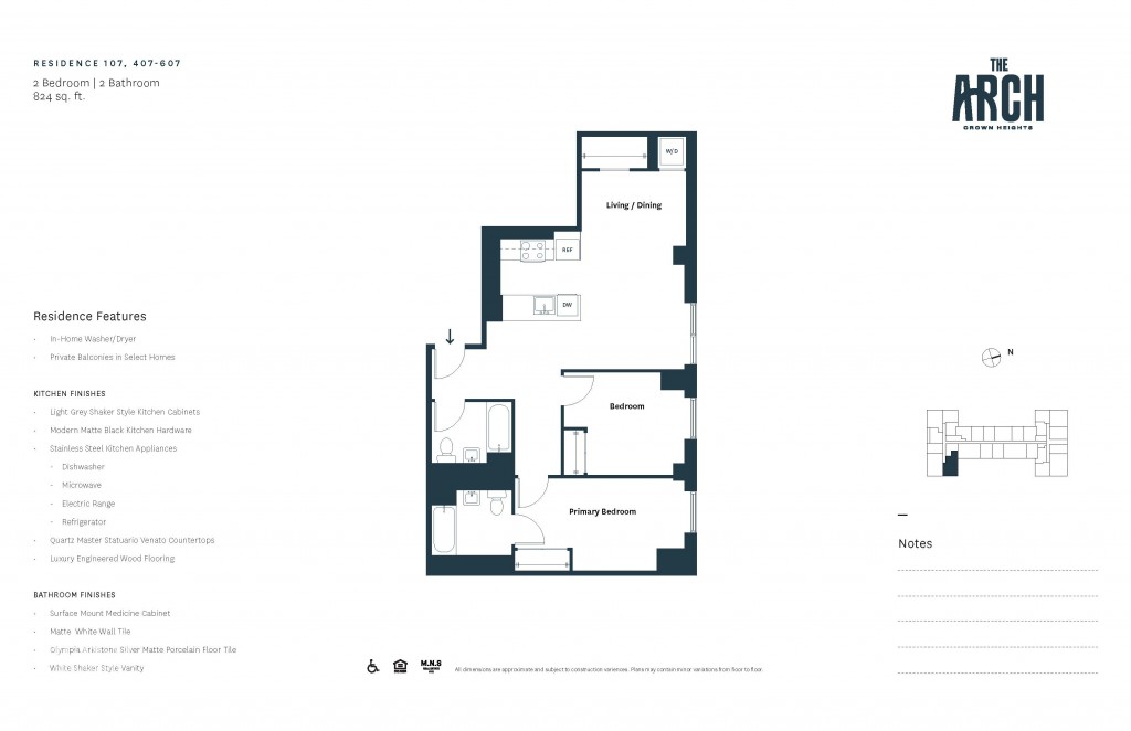 Floorplan for 1101 President Street, 607