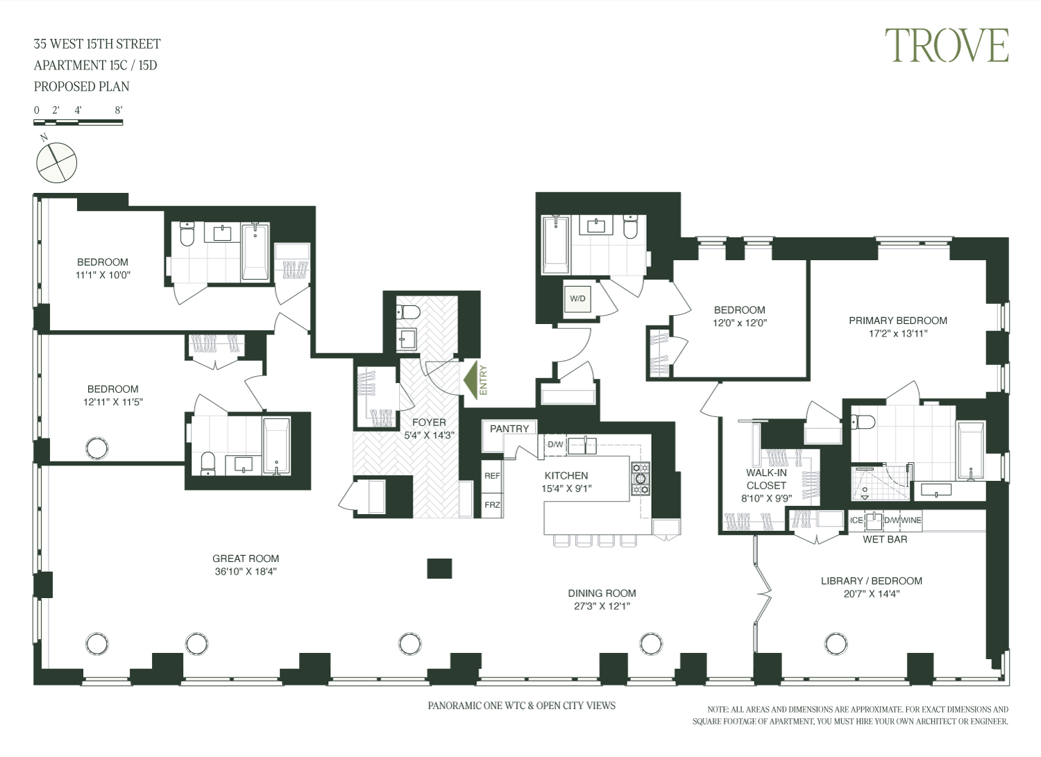 Floorplan for 35 West 15th Street, 15CD