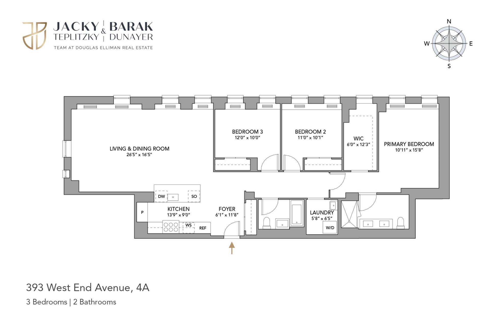 Floorplan for 393 West End Avenue, 4A