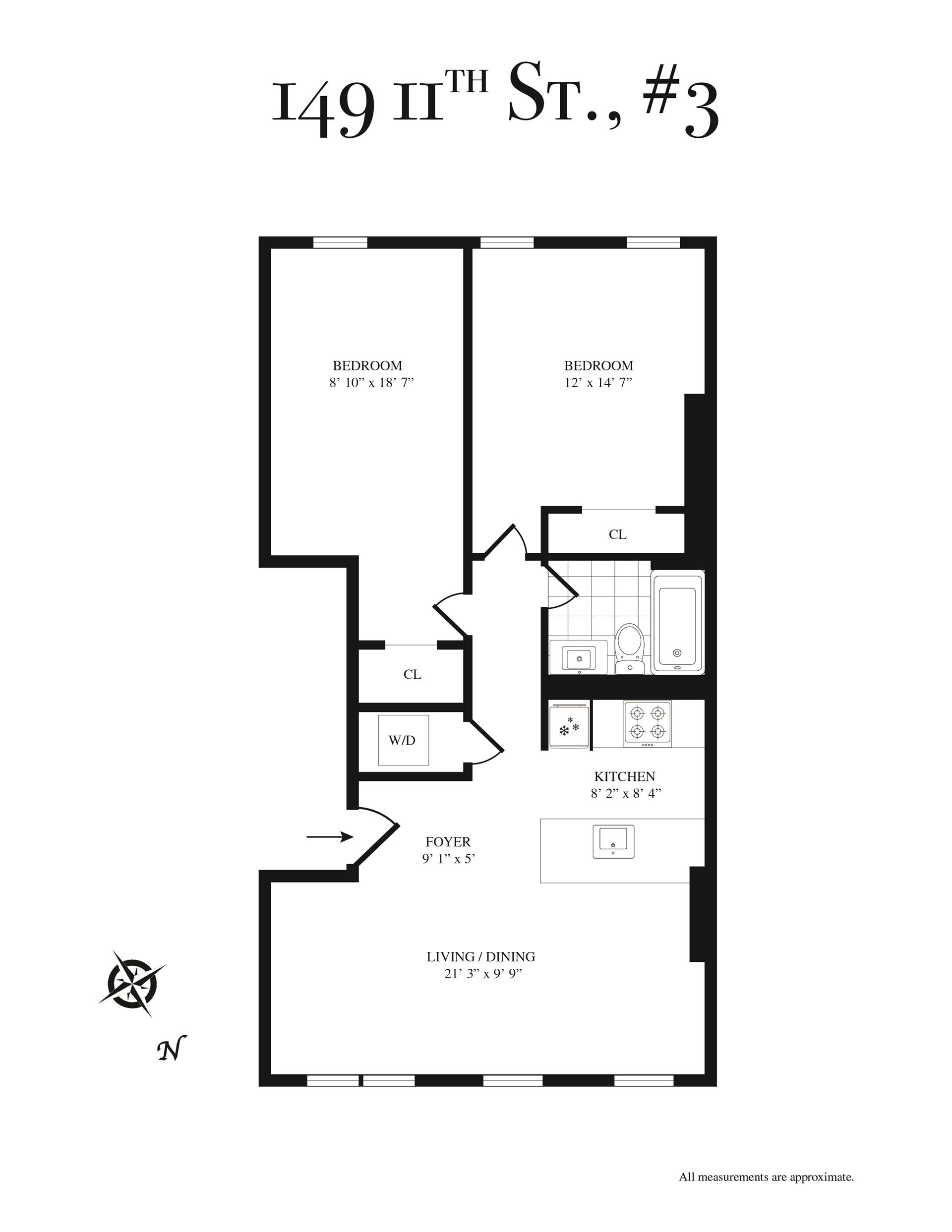 Floorplan for 149 11th Street, TH1