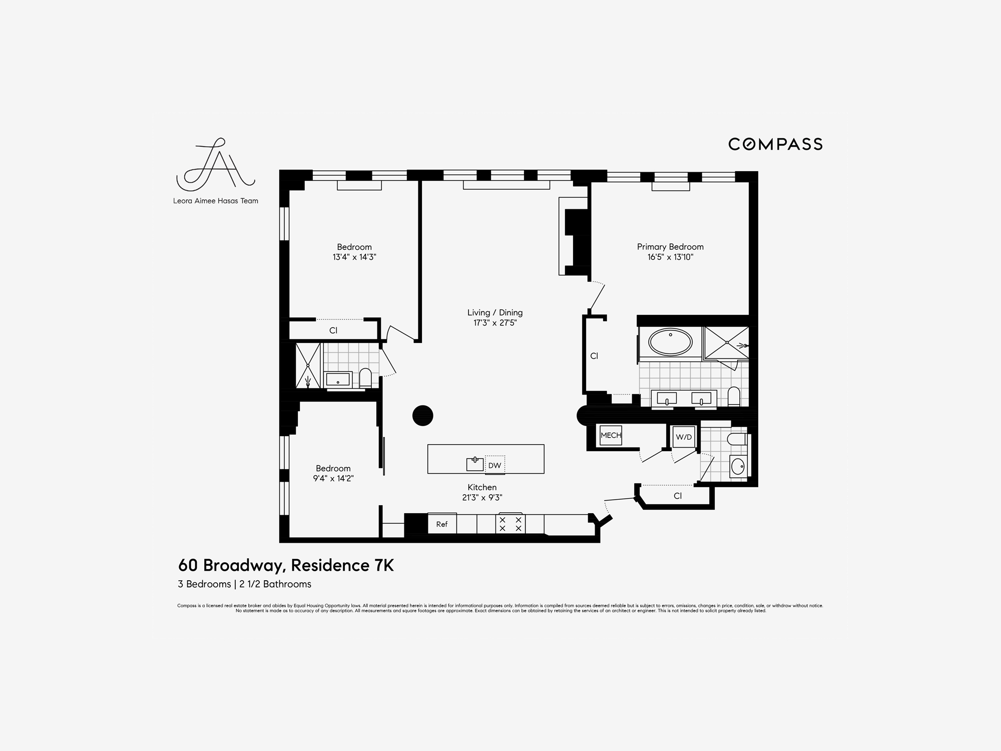 Floorplan for 60 Broadway, 7K