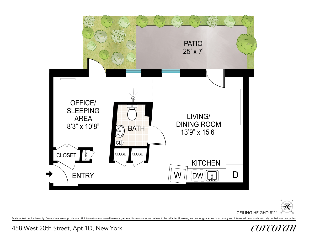 Floorplan for 458 West 20th Street, 1D