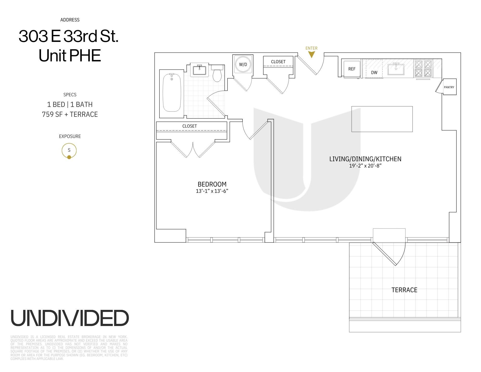 Floorplan for 303 East 33rd Street, PHE