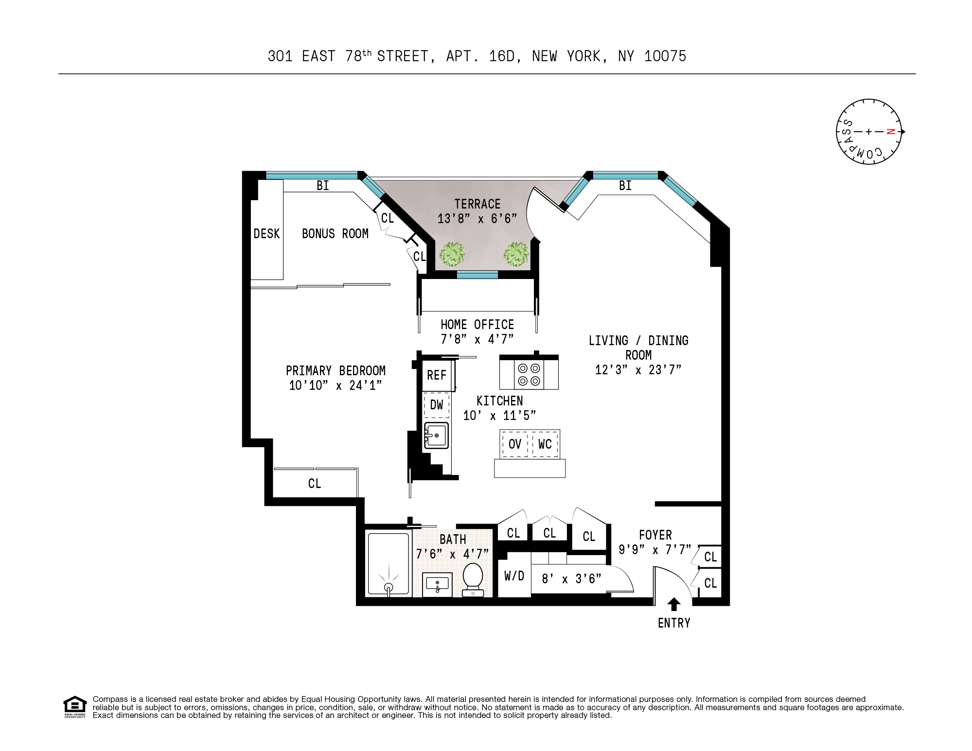 Floorplan for 301 East 78th Street, 16D