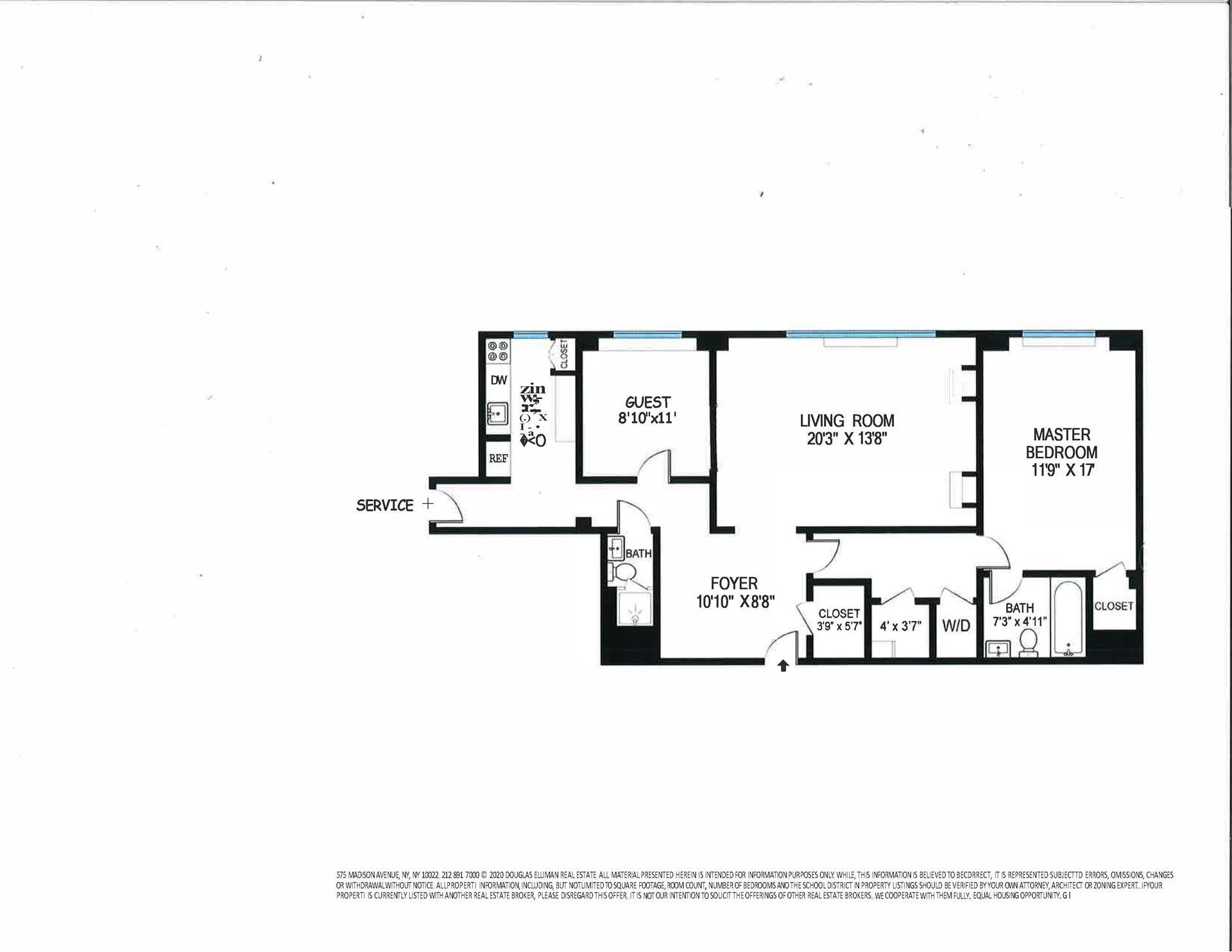 Floorplan for 923 5th Avenue, 9G