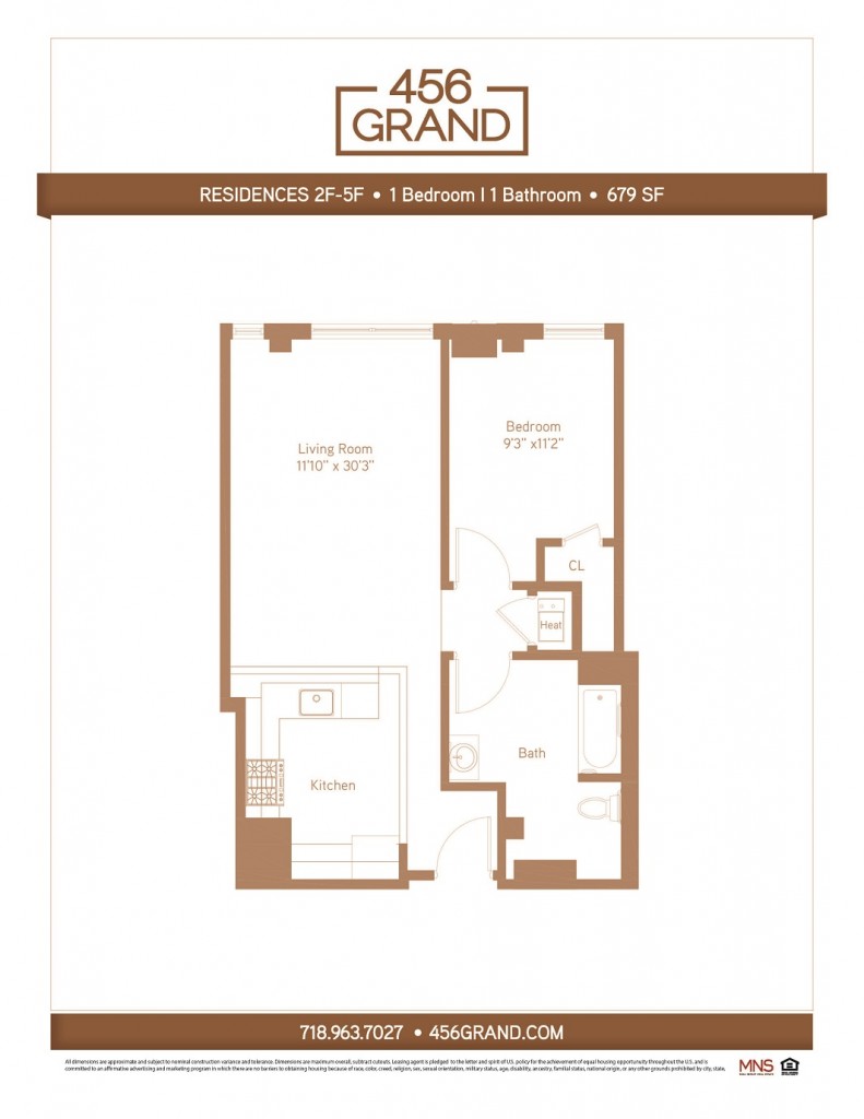 Floorplan for 456 Grand Street, 5-F