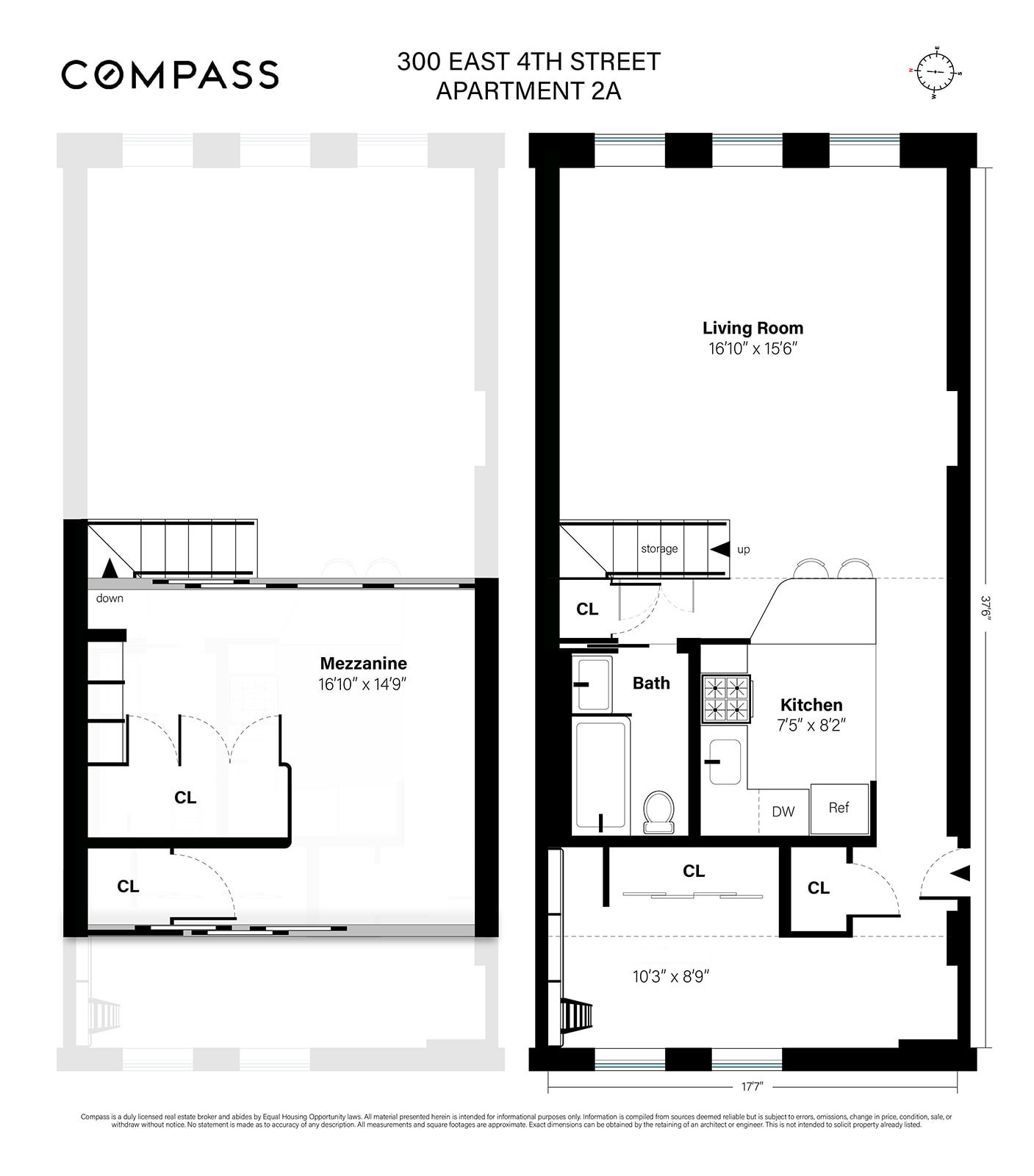 Floorplan for 300 East 4th Street, 2A