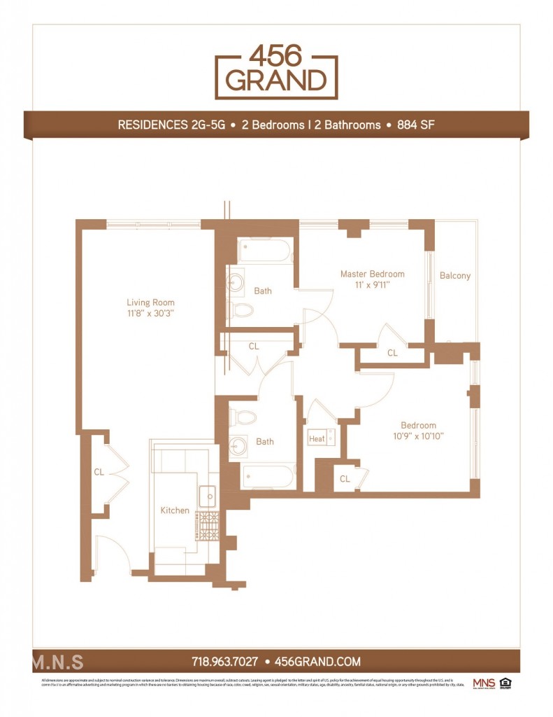 Floorplan for 456 Grand Street, 2-G