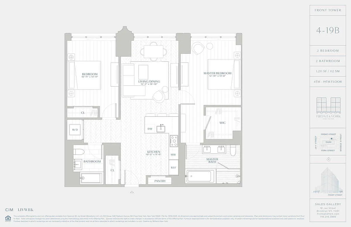 Floorplan for 180 Front Street, 19B