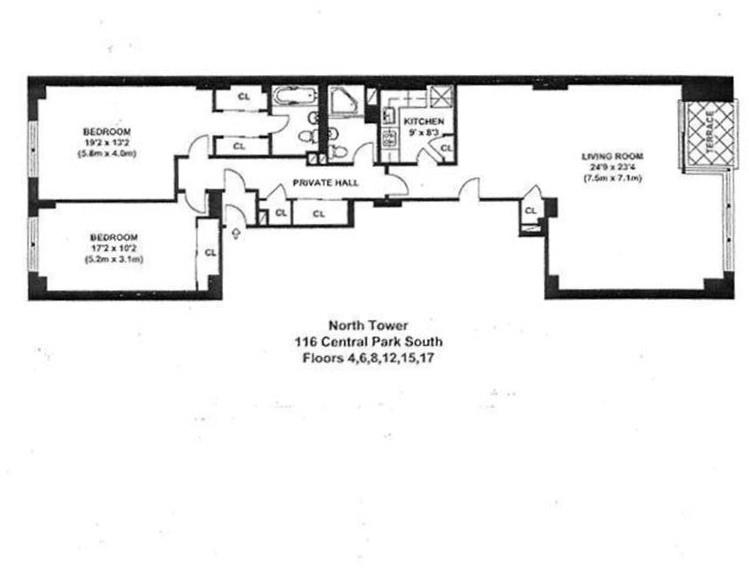 Floorplan for 116 Central Park, 4N