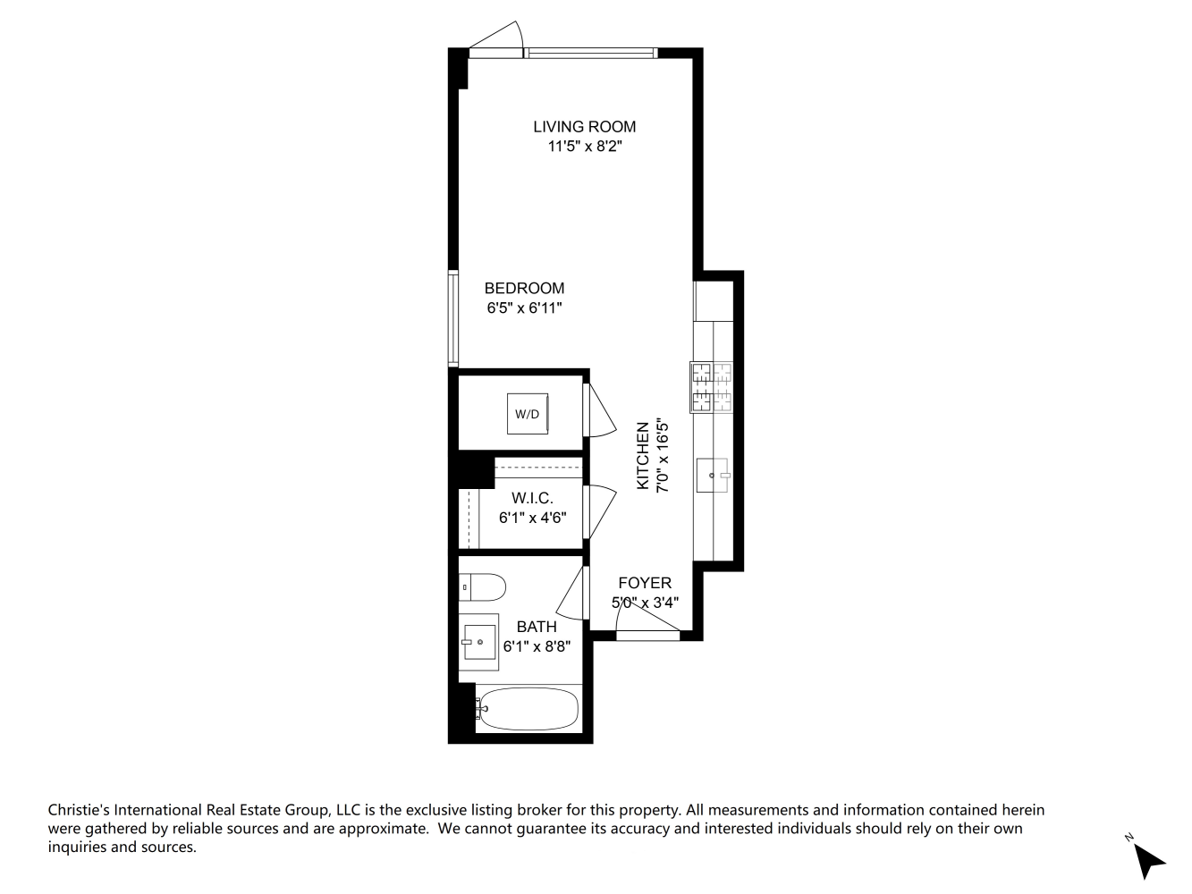 Floorplan for 505 West 43rd Street, 7C