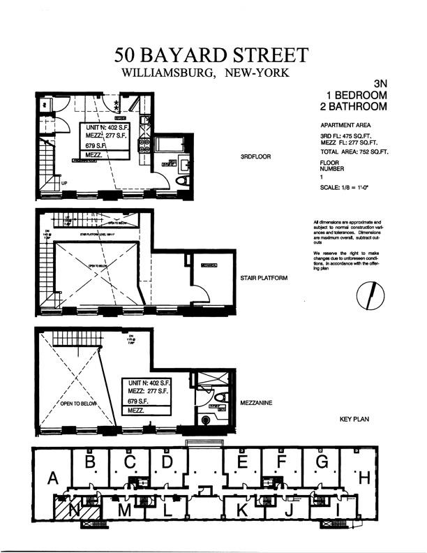 Floorplan for 50 Bayard Street, 3-N