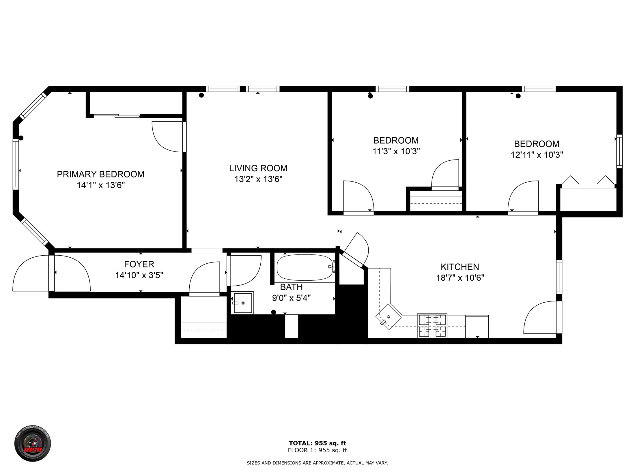 Floorplan for 398 Jewett Avenue, 1