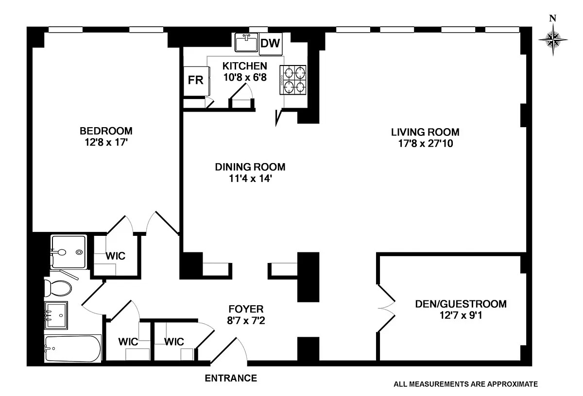 Floorplan for 340 West 57th Street, 4G