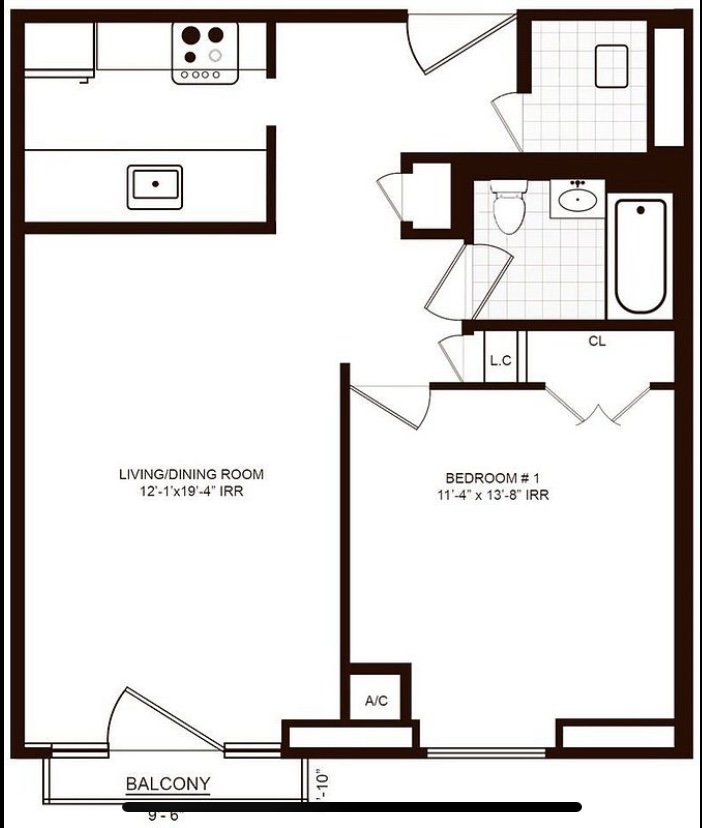 Floorplan for 415 Leonard Street, 5H