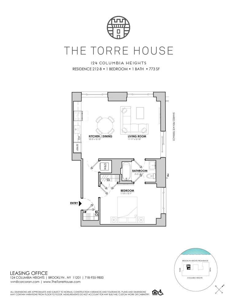 Floorplan for 124 Columbia Heights, 212