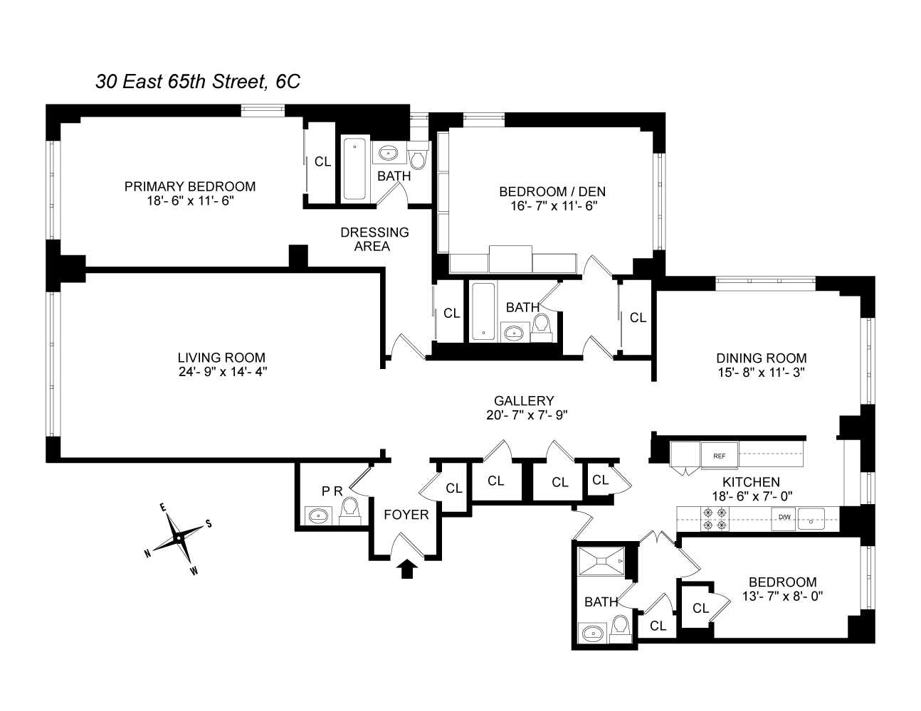 Floorplan for 30 East 65th Street, 6C