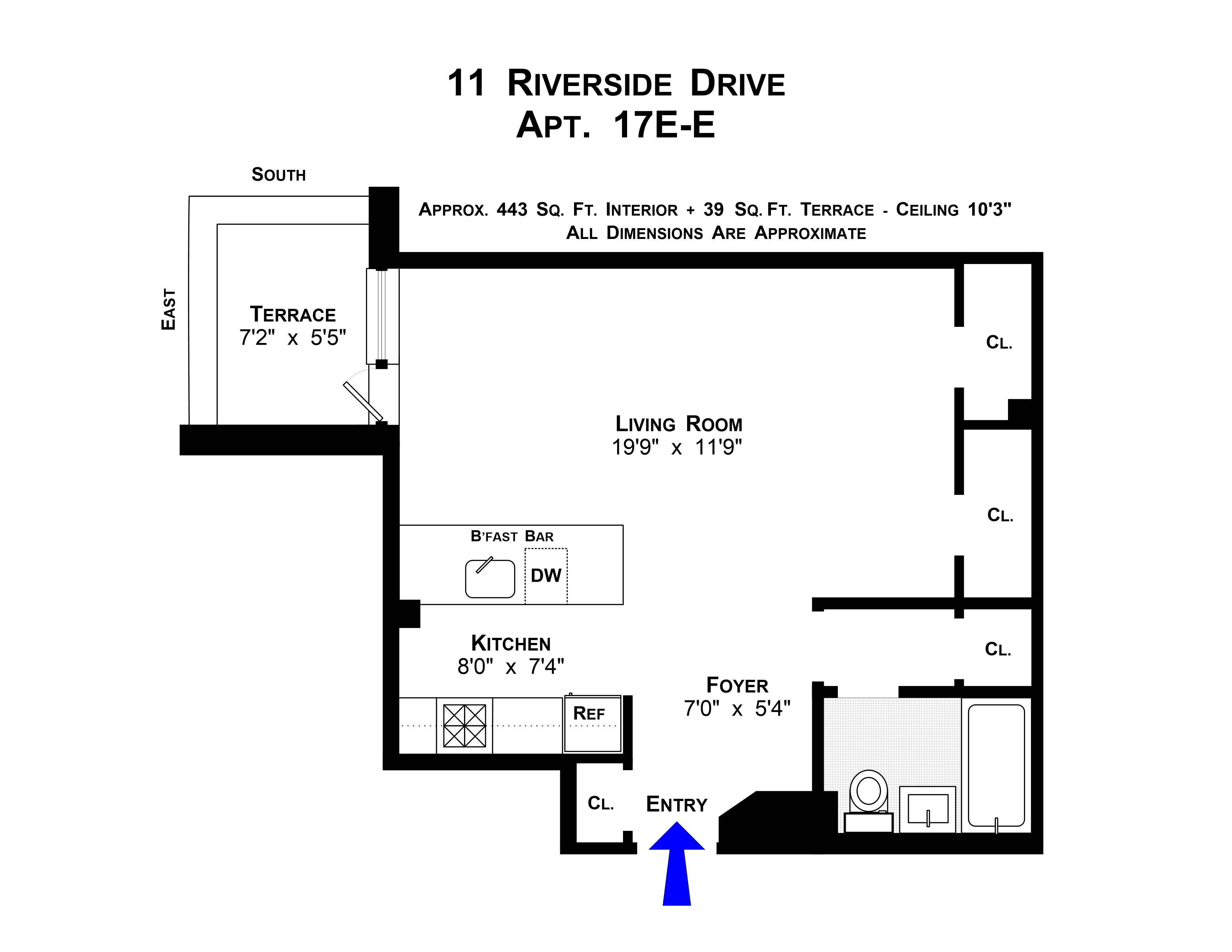 Floorplan for 11 Riverside Drive, 17E