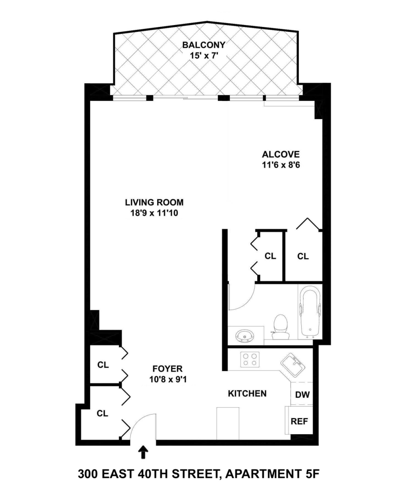 Floorplan for 300 East 40th Street, 5F