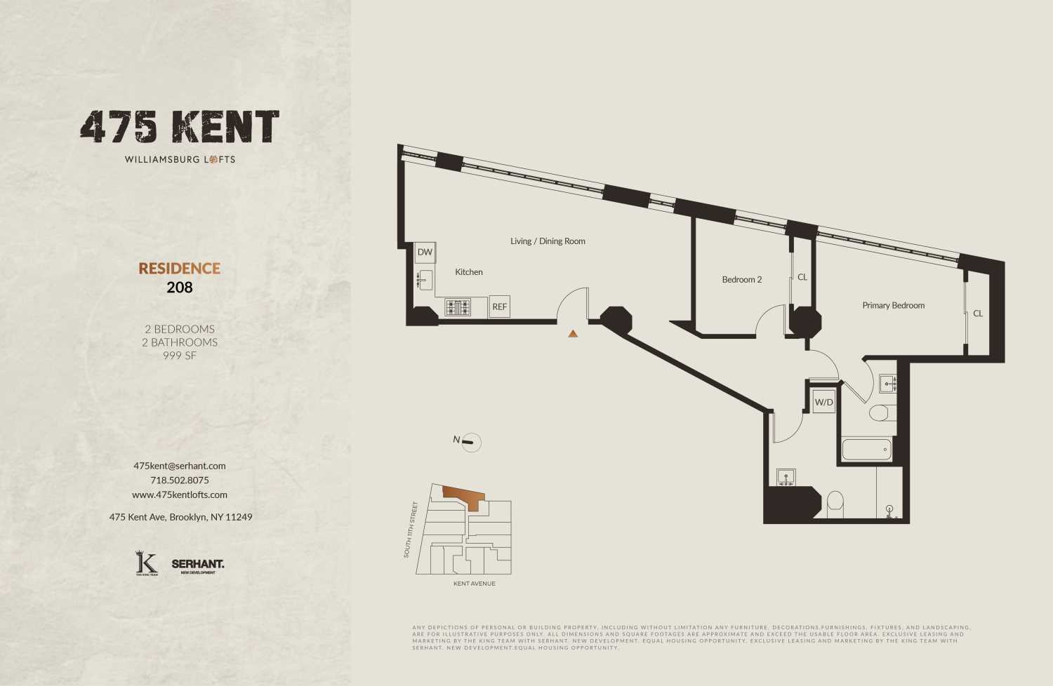 Floorplan for 475 Kent Avenue, 208