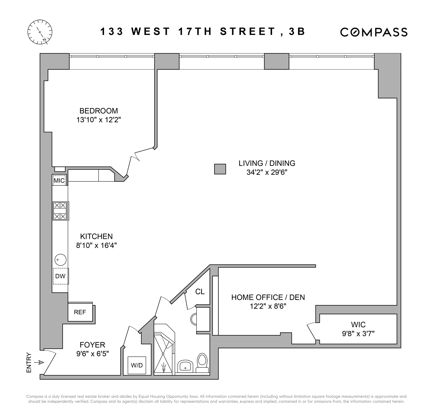 Floorplan for 133 West 17th Street, 3B