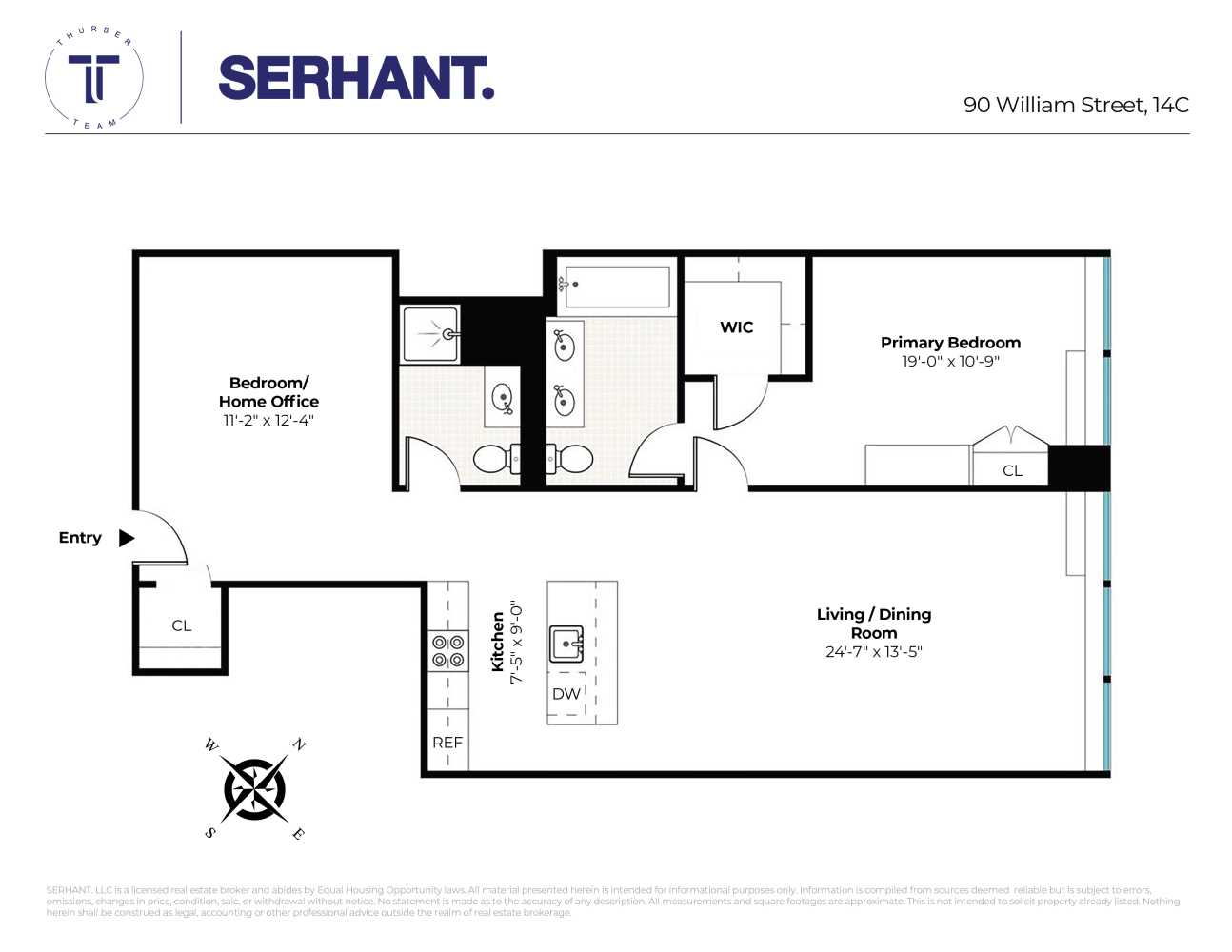 Floorplan for 90 William Street, 14C