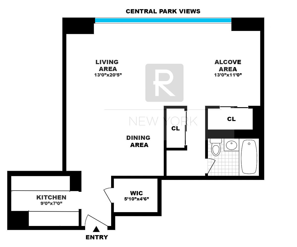 Floorplan for 382 Central Park, 14-L