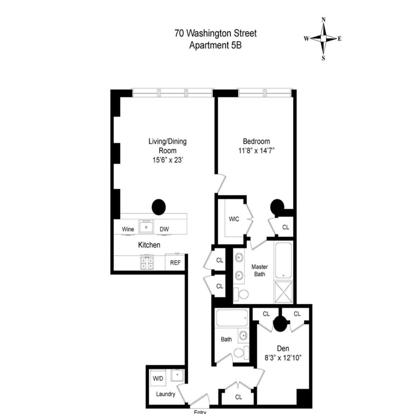 Floorplan for 70 Washington Street, 11B