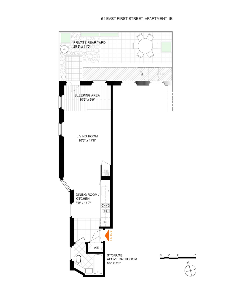 Floorplan for 54 East 1st Street, 1B