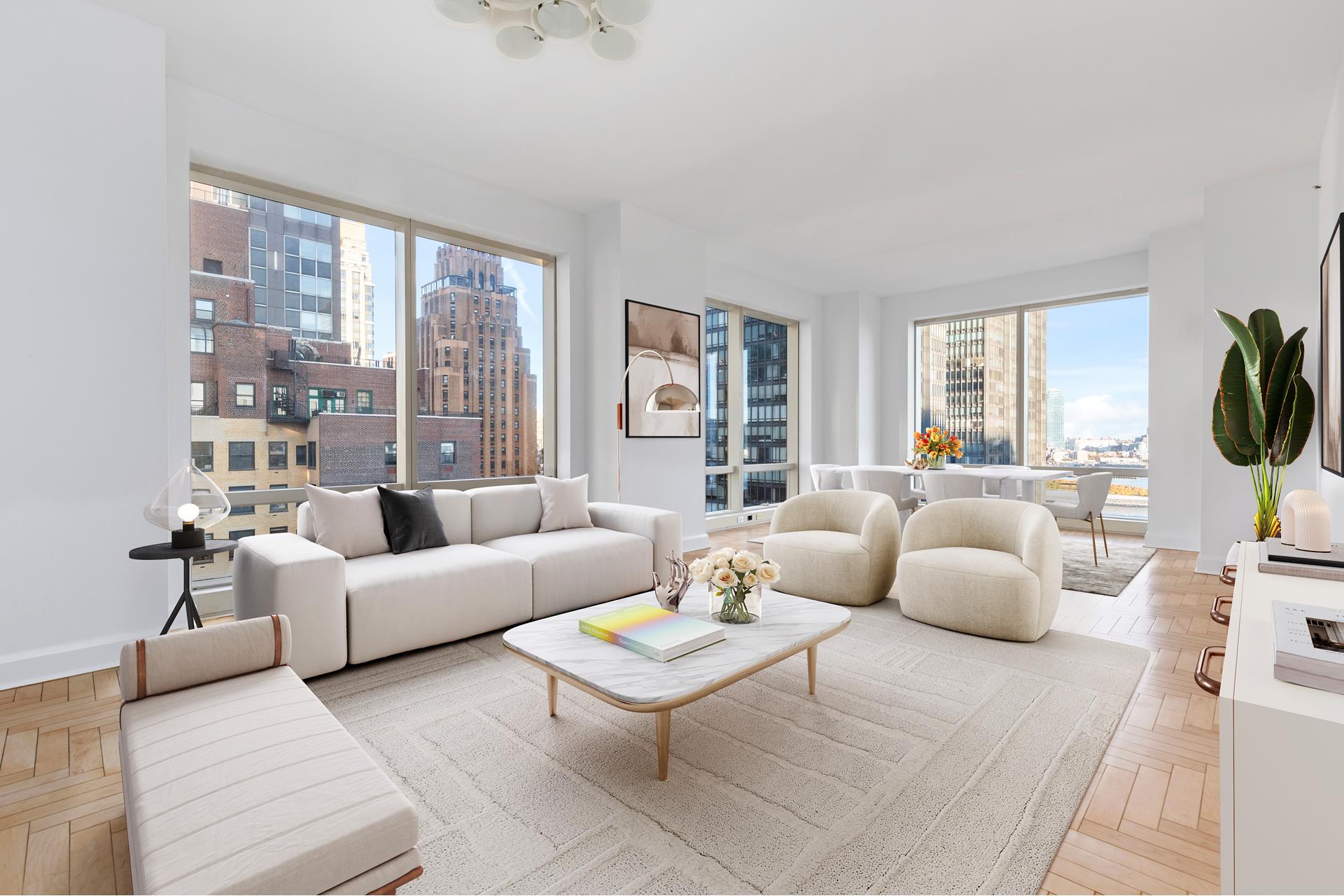 845 United Nations Plaza 16A, Turtle Bay, Midtown East, NYC - 3 Bedrooms  
3 Bathrooms  
6 Rooms - 