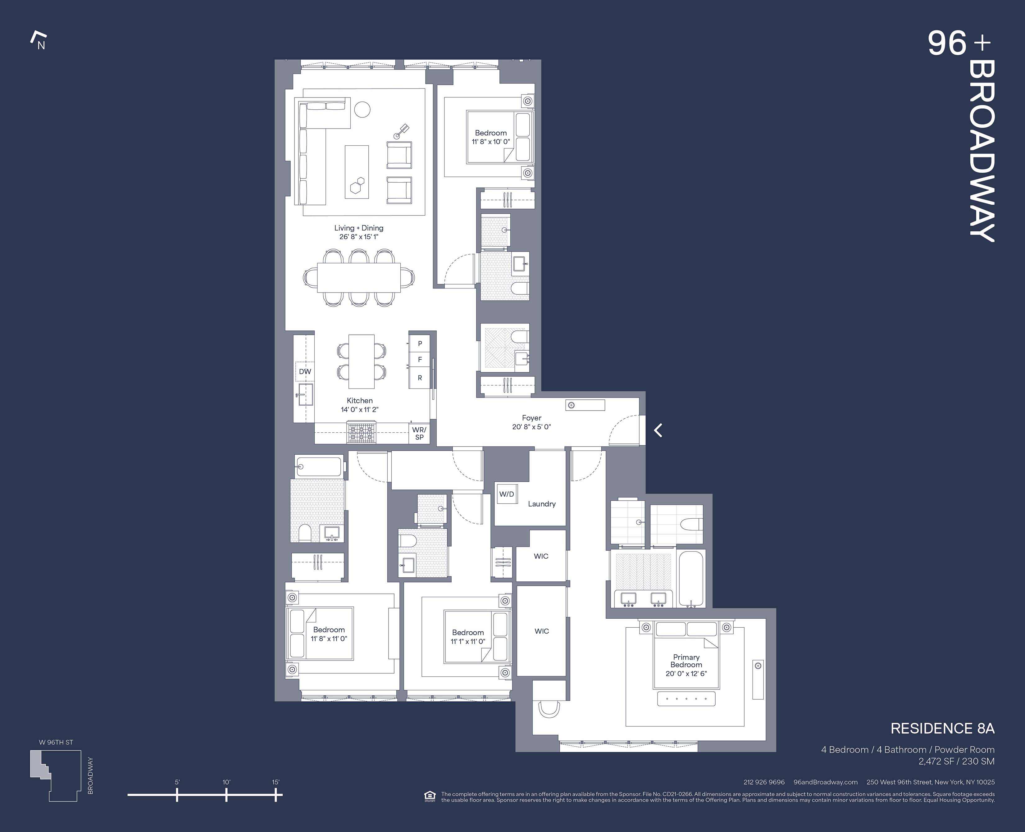 Floorplan for 250 West 96th Street, 8A