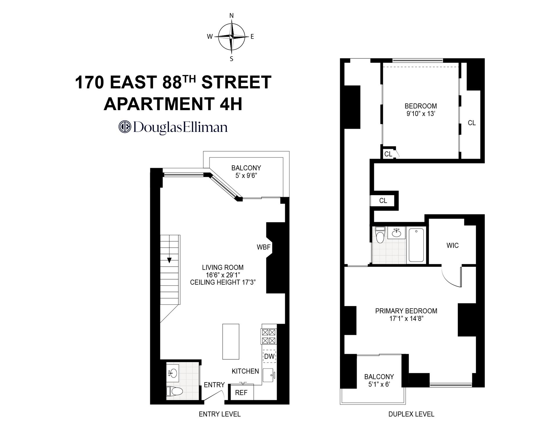 Floorplan for 170 East 88th Street, 4H