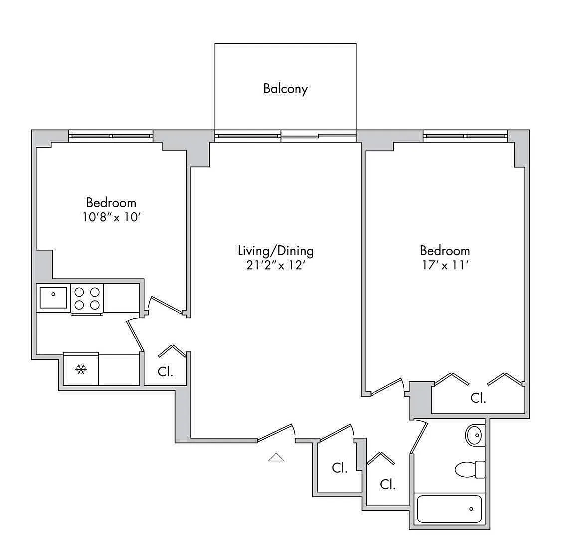 Floorplan for 300 East 54th Street, 23J