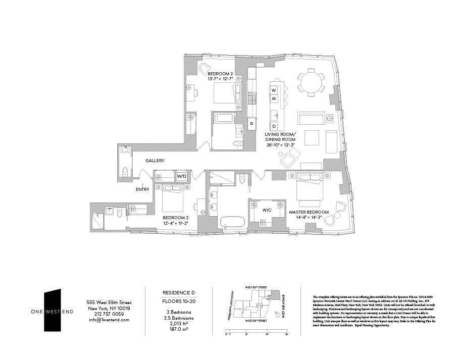 Floorplan for 1 West End Avenue, 19D