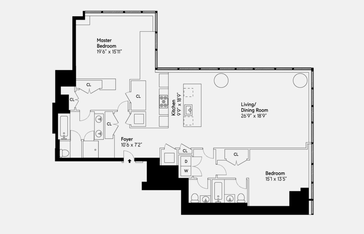 Floorplan for 157 West 57th Street, 50B