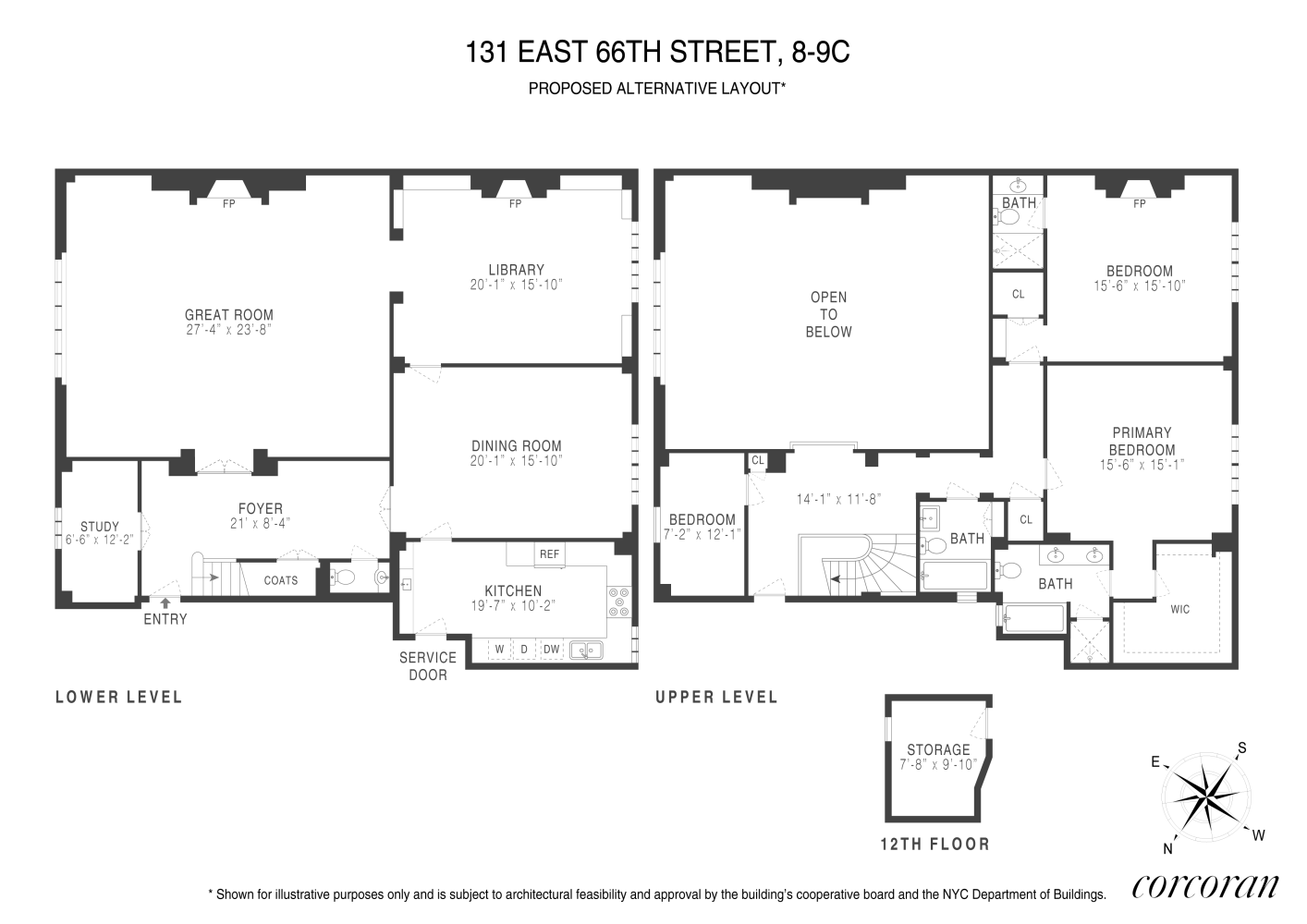 Floorplan for 131 East 66th Street, 8/9C