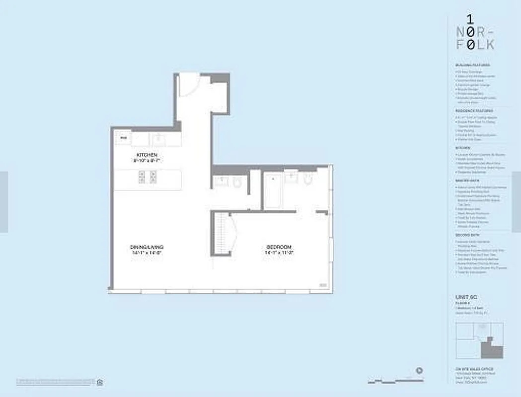 Floorplan for 100 Norfolk Street, 6C